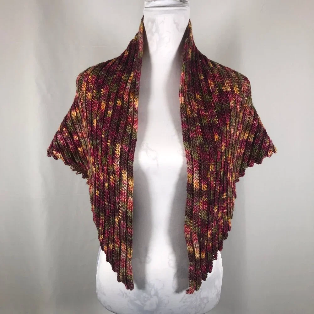 Handmade Shawlette – Manos del Uruguay Merino Silk Blend Yarn